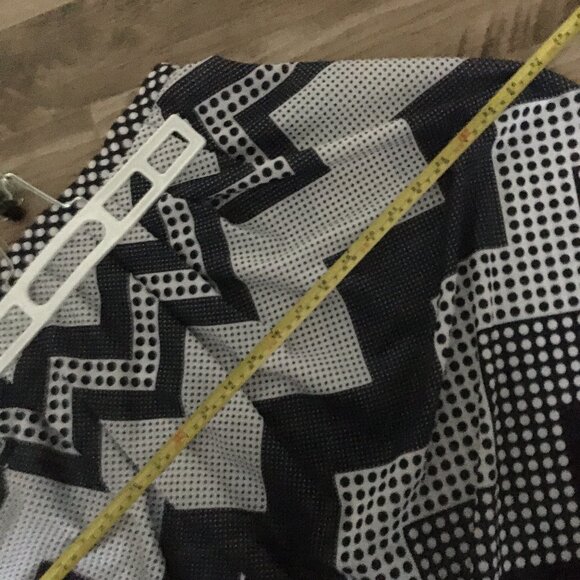 Vintage Handmade Zig-zag & Polka Dots Pleated Midi Skirt - Picture 11 of 14